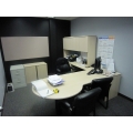 Executive Style Light Washed Desk Suite with Overhead